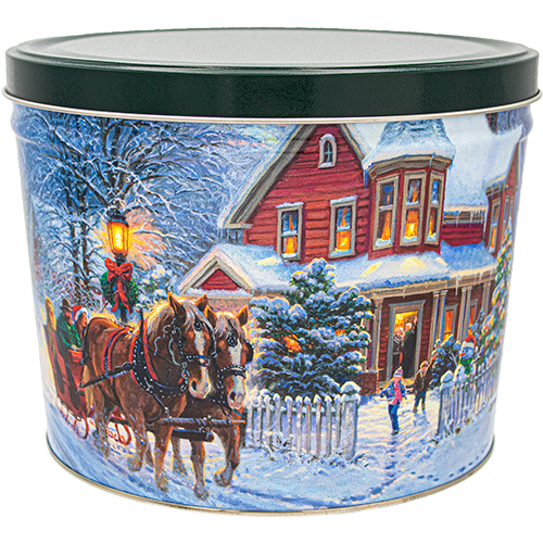 Popcorn 3 Flavor Holiday Tin Dashing Through the Snow