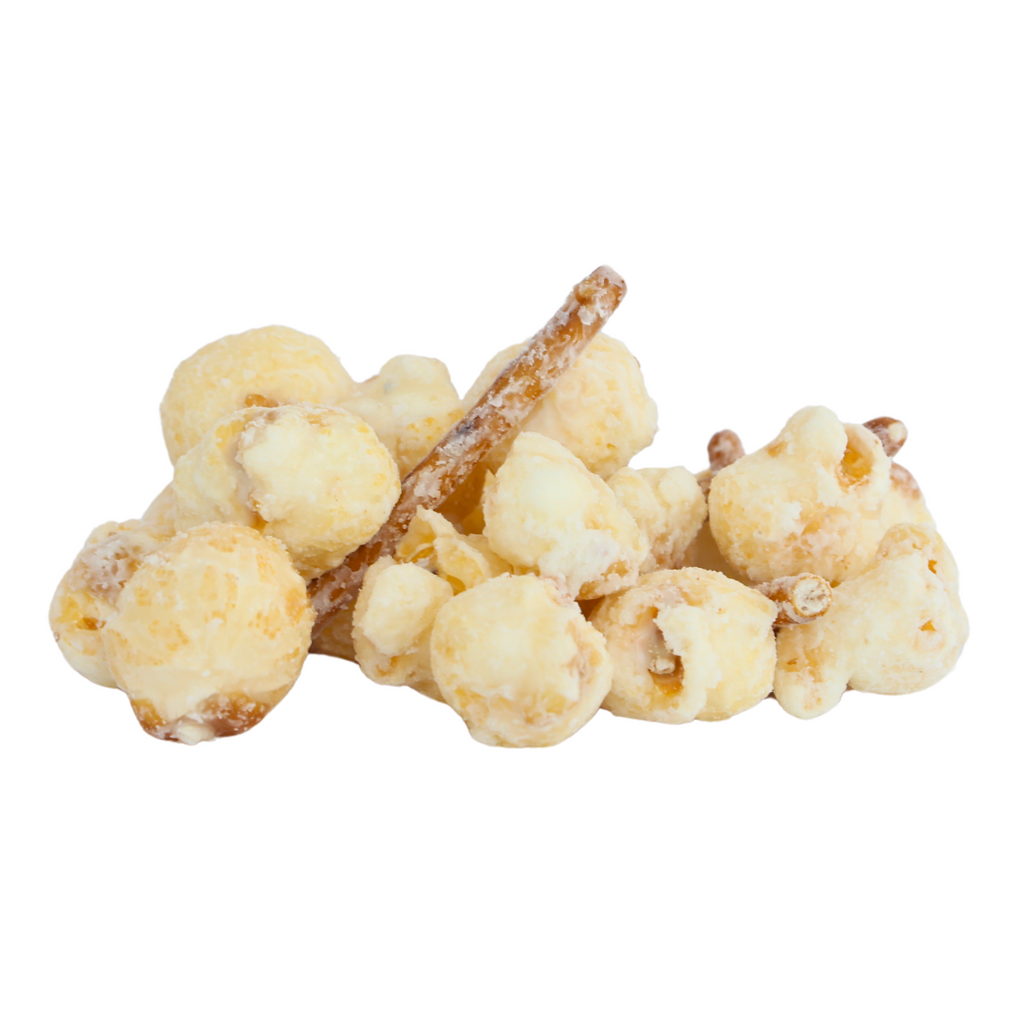 White Chocolate Pretzel Popcorn - Icon Popcorn